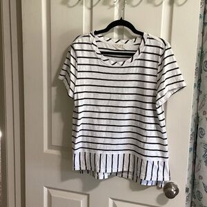 Habitat White and Black Striped Short Sleeve Tee